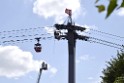 Koelner Seilbahn Gondel blieb haengen Koeln Linksrheinisch P104